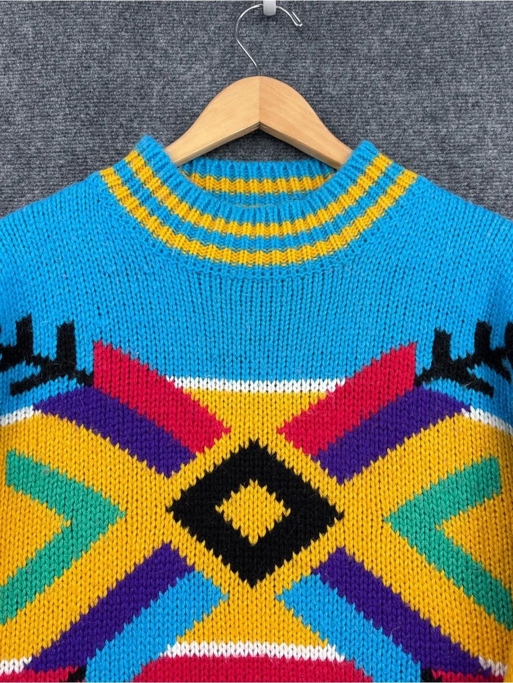 VTG Tomboy Retro 80’s Indie Pop Colorblock Pullover Sweater Men’s L